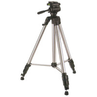 Sunpak Platinum Plus 74" Heavy-Duty Tripod with Three Way Pan Head & Quick Release and Soft Case, Metallic Silver, Supports 11 lbs.
