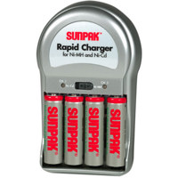 Sunpak Fast 7 Hour Charger with 4 AA Ni-MH Batteries, 2500mah.