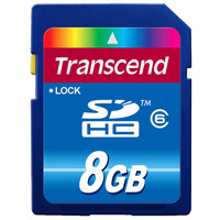 Transcend 8 GB Secure Digital High Capacity (SDHC) Class 6 Memory Card