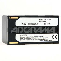 Adorama Lithium-Ion Camcorder Battery, Replacement for the Canon BP-930 7.2v 3000 mAh