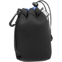 Zing Medium Drawstring Pouch - Black with blue top hem (7" long/4"diameter)