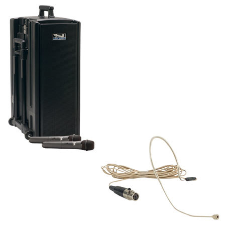 Anchor Audio Beacon BDP-7500/EM/LM AC/DC Powered Sound System with MP3 Player, Two Wireless Receiver, Ultralite/Lapel Microphone, Bodypack Transmitter