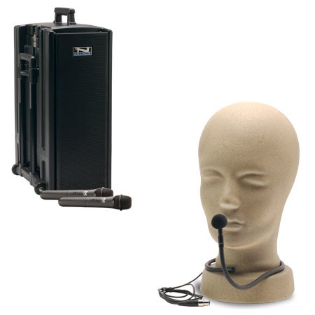 Anchor Audio Beacon BDP-7500/HH/CM AC/DC Powered Sound System, MP3 Player, 2 Wireless Receiver, Handheld/Collar Microphone, Bodypack Transmitter