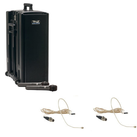 Anchor Audio Beacon BDP-7500/EM/EM AC/DC Powered Sound System with MP3 Player, Two Wireless Receiver, Two UltraLite Microphones, Bodypack Transmitter