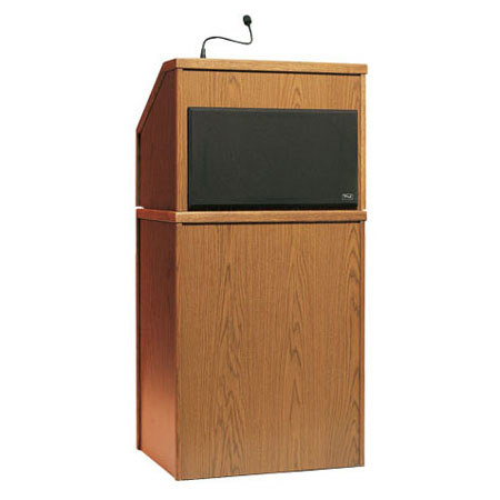 Anchor Audio LP-500 Seville 1 Piece Lectern System, Rich Oak Finish image