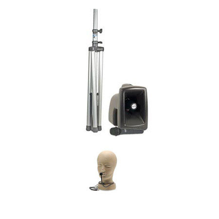 Anchor Audio MEGA-7500U2 MegaVox Pro with 2 Wireless Receiver, SS-550 Speaker Stand, Wireless Handheld & Collar Microphone, BodyPack Transmitter