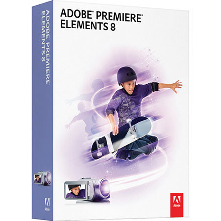 Adobe Premiere Elements 8.0, Full Version Graphics, Designing &amp; Movie Editing Software for Windows image