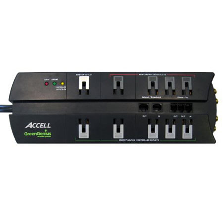 Accell GreenGenius Home Theater Smart Surge Protector and Power Conditioner, 10 Outlets
