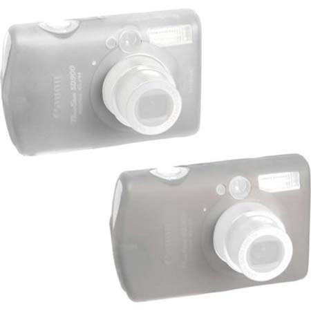 GGI International 2 Skin Pack, Clear &amp; Gray, Silicone Cases for the Canon PowerShot SD 900 Elph Camera image