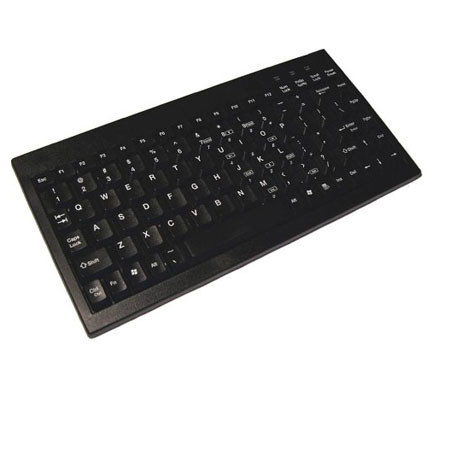 Adesso PS/2 Mini Keyboard with Embedded Numeric Keypad, Black