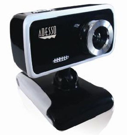 Adesso CyberTrack V1 Desktop Webcam, 1/10" (300K Pixels) CMOS Sensor, Manual Focus, USB 2.0