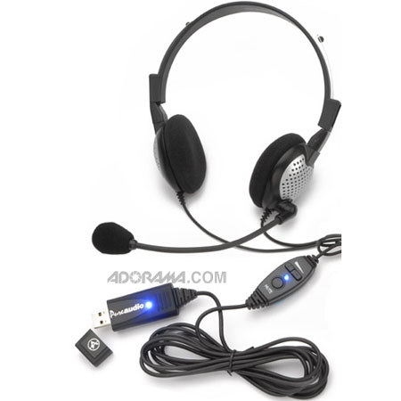 Andrea Electronics NC-185VM USB High Fidelity USB Stereo PC Headset with Noise Canceling Microphone, Volume and Mute Controls