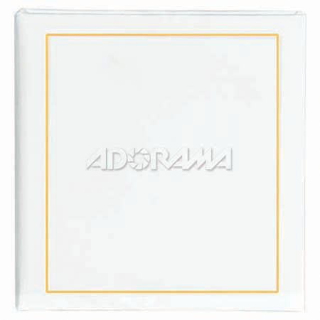 TAP Topflight Bound Leatherette CD Holder with 2" x 2" Front Cover Photo Window, White with Gold Accents, Holds 1 CD image