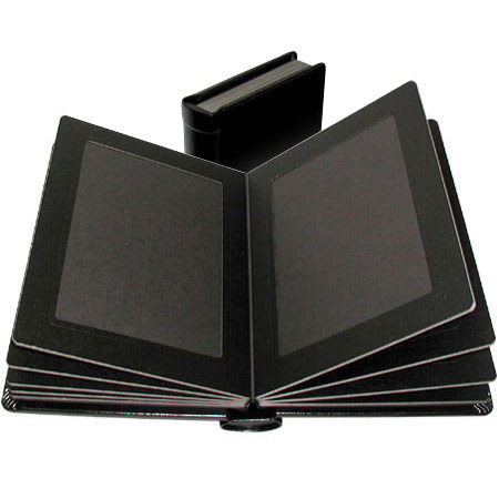 Adorama Pro Photo Album, Black Leatherette Cover with 9 Library Bound Black Pages, Holds 18 4&quot; x 6&quot; Prints image