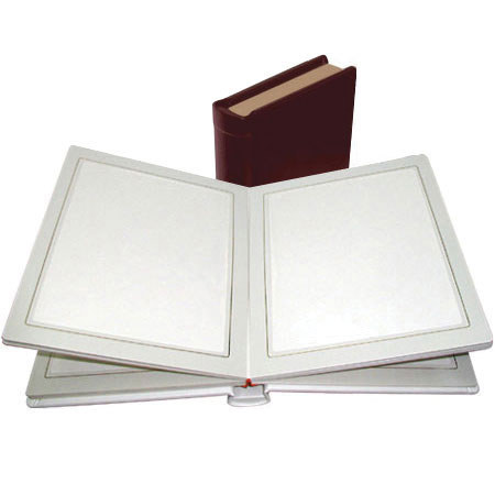 Adorama Pro Photo Album, Burgundy Leatherette Cover with 9 Library Bound Off White Pages, Holds 18 8&quot; x 10&quot; Prints image