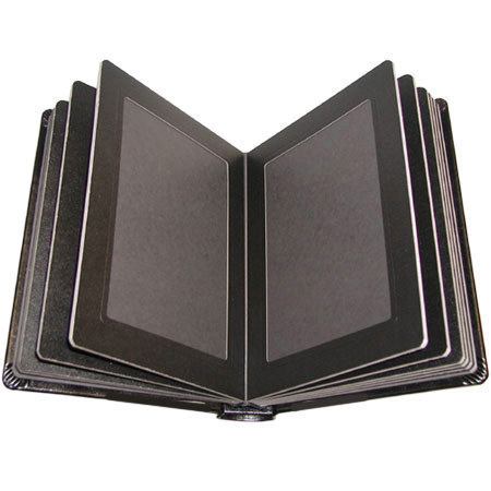Adorama Pro Photo Album, Burgundy Leatherette Cover with 12 Library Bound Black Pages, Holds 24 8&quot; x 10&quot; Prints image