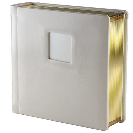 Flora Bella Series, Professional Library Bound Album, Pearl Window Cover with Gold Trimmed Ivory Pages, 12 Page Capacity Holds 24 8&quot; x 10&quot; Photos. image