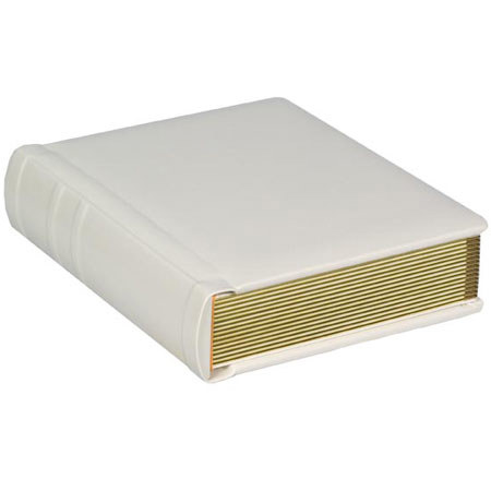 Flora Bella Series, Professional Library Bound Album, Pearl Cover with Gold Trimmed Ivory Pages, 18 Page Capacity Holds 36 8&quot; x 10&quot; Photos. image