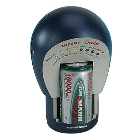 Ansmann Battery Tester for N, AAA, AA, C, D, and 9V NiMh, Nicad or Alkaline Batteries. image