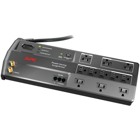 APC SurgeArrest P11GTV 11 Outlets Surge Suppressor with Phone And Video Protection, NEMA 5-15P, 3400 Joules