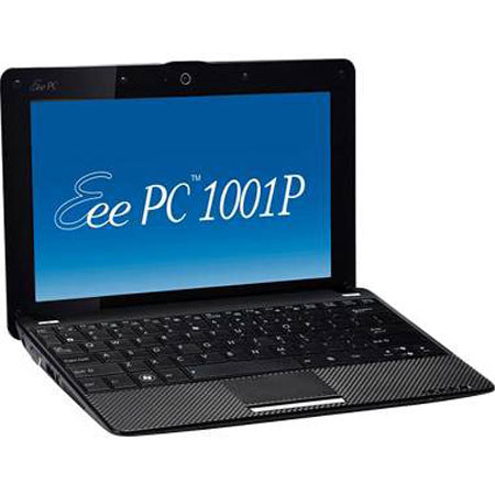 Asus Eee PC 1001P-MU17 Seashell Netbook with 160 GB HDD Storage, Windows 7 Starter Operating System, 10.1&quot; Screen, Black image