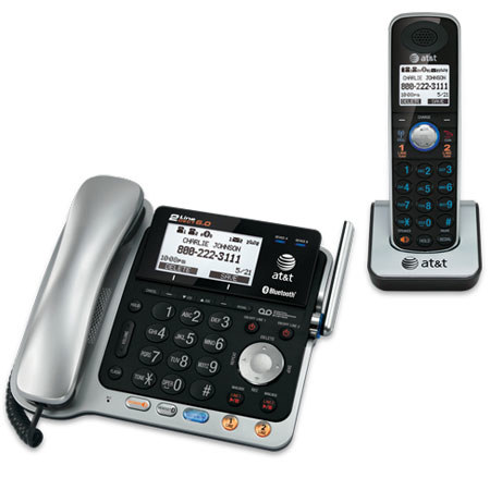 AT & T TL86109 DECT 6.0 Digital 2-Line Corded/Cordless Phone with Integrated Answering System