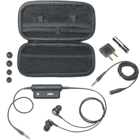 Audio-Technica QuietPoint Active Noise-Cancelling In-ear Head Phones with 12.5 mm Driver Diameter - Color: Black image