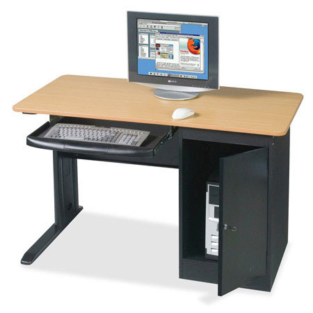 UPC 717641898438 product image for Balt BLT89843 Lx48 Computer Security Workstation - 48W x 24D x 28.8H", Teak | upcitemdb.com