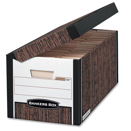 Bankers Box Systematic Storage Box, Letter/Legal, Woodgrain - Case of 12