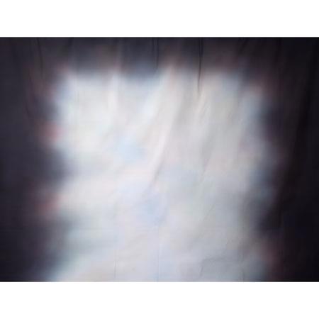Adorama Belle Drape Old Masters Series, 10' x 24' Painted Muslin Background, Purple / Cream White, Light Blue, Hot Spot image