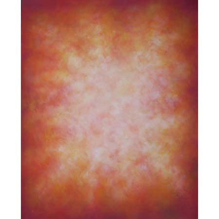 Adorama Belle Drape Old Masters Series, 10' x 12' Painted Muslin Background, Orange, with White and Pink Hot Spot image