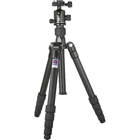 Benro TRA-B269 Travel Angel, Aluminum Tripod with B-1 Dual Action Ball Head, Maximum Height 61.3", Supports 26.4 lbs (12 kg) image