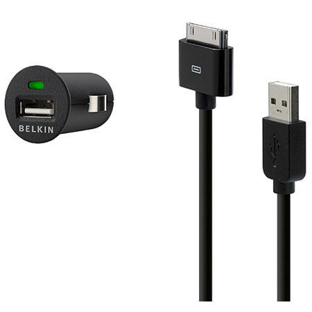 Belkin F8Z446 Micro Auto Charger with Charge Sync 3' Cable for iPhones &amp; iPods image
