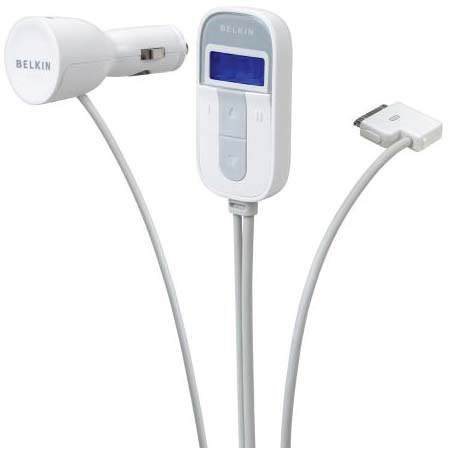 Belkin TuneCast Auto, Wireless iPod to Car Radio Transmitter &amp; Power Cord for iPods, White image
