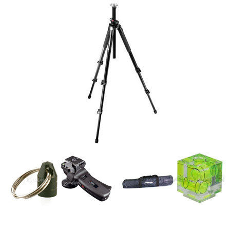 Manfrotto 055XPROB Black Tripod Kit, with Manfrotto 322RC2 Head, Adorama Tripod Case, Double Bubble Level, Tripod Hanger