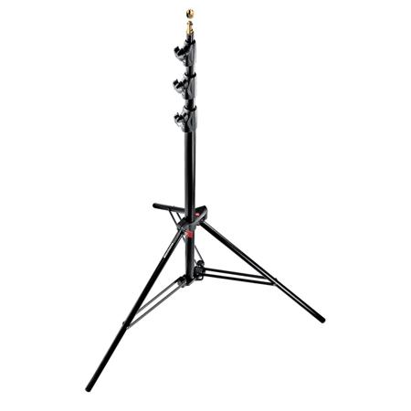 Manfrotto (Distributed by Bogen) 1004BAC 144&quot; Air Cushioned Aluminum Master Light Stand with 4 Sections &amp; 3 Risers, Black image