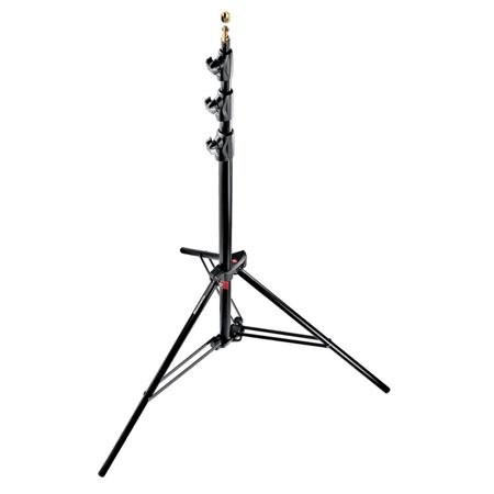 Manfrotto (Distributed by Bogen) 1004BAC 144" Air Cushioned Aluminum Master Light Stand with 4 Sections &amp; 3 Risers, Black - Pack of 3 Stands -_ image