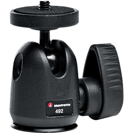 Manfrotto (Distributed by Bogen) Midi Ball Head 498 with Standard Platform, Maximum Load: 17.6 lbs/ 8 kg image