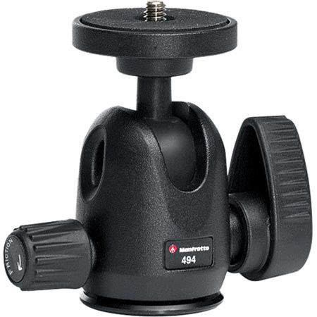 Manfrotto (Distributed by Bogen) Mini Ball Head 494 with Standard Platform, Maximum Load: 8.8 lbs/ 4 kg image
