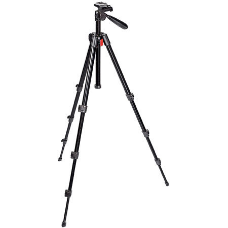 Bogen - Manfrotto 718B Compact Digi Tripod with 3-Way Head &amp; Carry Case image
