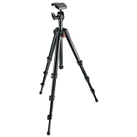 Bogen - Manfrotto 725B Digi-Tripod with Ball Head &amp; Case - Black Finish - Support 7.7 lbs image