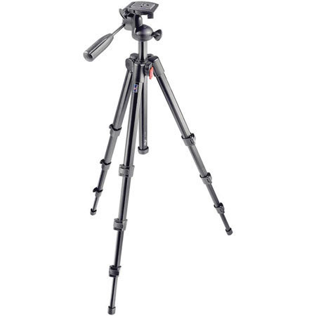 Bogen - Manfrotto Black Digi-Tripod with Integral Photo/Video Pan Tilt Head &amp; Carry Case image