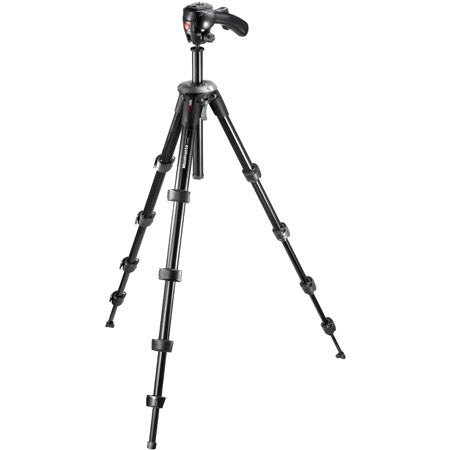 Bogen - Manfrotto 785SHB Modo Mini Black Tripod Legs with a Hybrid (Photo &amp; Video) Head, with Free Kata Ergo Tech Camera Bag, 44.7" Maximum Height, Supports 2.2 lbs. image