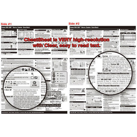 PhotoBert Photo CheatSheet for Canon EOS 30D Digital SLR Camera image