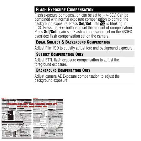 PhotoBert Photo CheatSheet for Canon 430EX SpeedLight image
