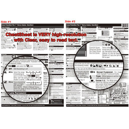 PhotoBert Photo CheatSheet for Canon PowerShot Pro1 Digital Camera image