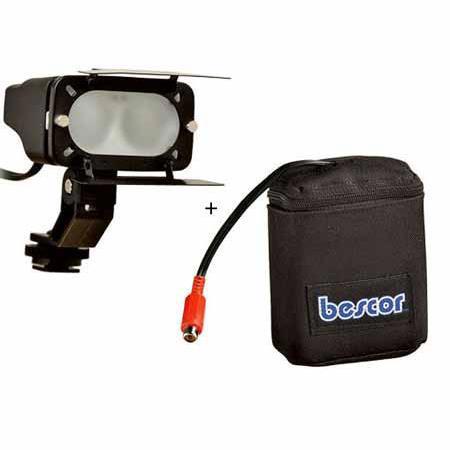 Bescor KLK-624D Kit, with Diffused, 20 watt / 40watt Switchable Video Light MX-601 and X645 Compact Battery &amp; Charger, image