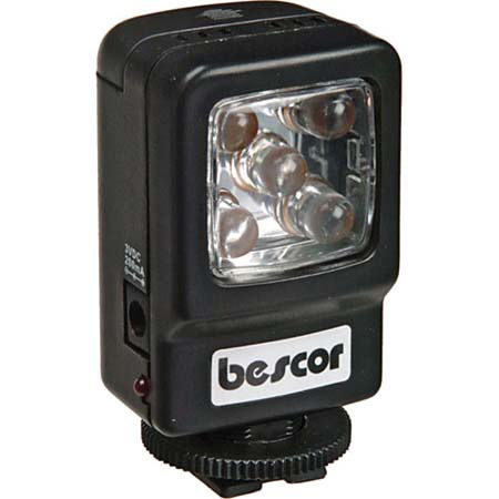 Bescor LED-14, Sub-Miniature 14 watt 5600k Light, Runs 40-45 Minutes with 2 NiMH &quot;AAA&quot; Rechargeable Batteries, with 4-Hour Charger. image