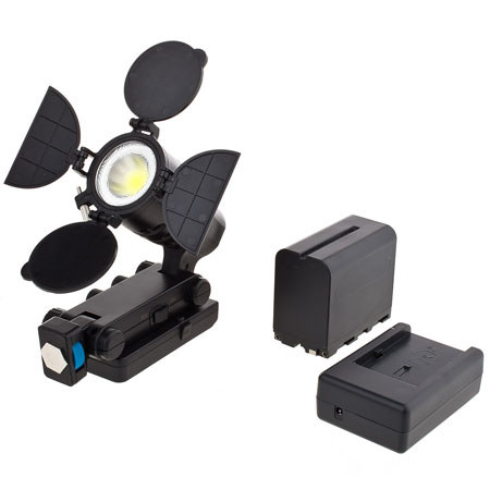 Bower Digital Professional On Camera 15W LED Light with Barn Doors