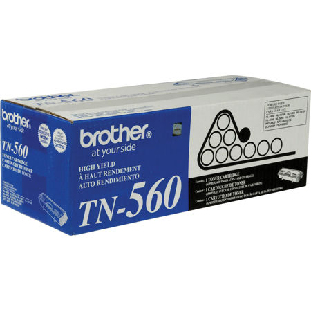 Brother TN560 Standard Black Toner Cartridge, Approximate 6,500 Page Yield image